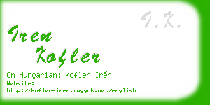 iren kofler business card