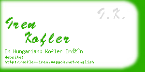 iren kofler business card